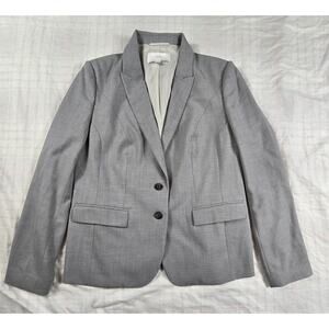 Hugo BOSS Jimelana 98% Wool Blazer 2-Button Front Gray Womens Size 12